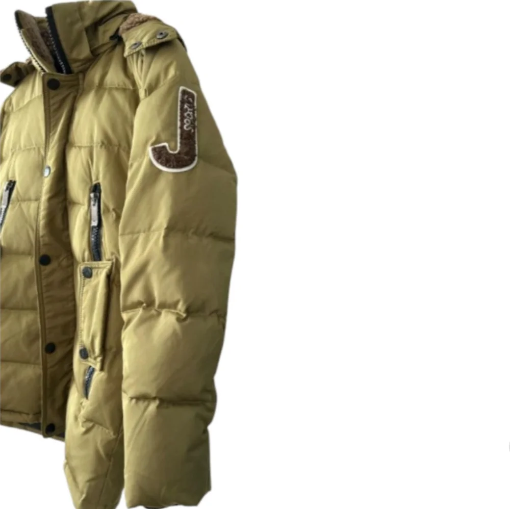Kids Khaki and Green Puffer Coat - Picture 6 of 10
